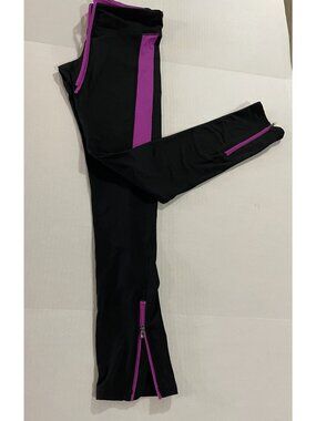 Champion Black Leggings Athletic Pants Ankle Zip Women's  Size S